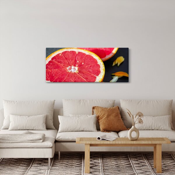 Szeletelt grapefruit képe (120x50 cm)