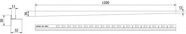 Mexen Line-B üvegrács 120 cm jobbos, arany, 185004120R