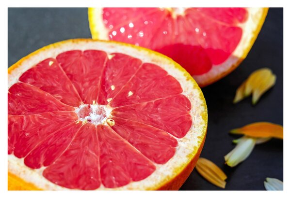 Szeletelt grapefruit képe (90x60 cm)