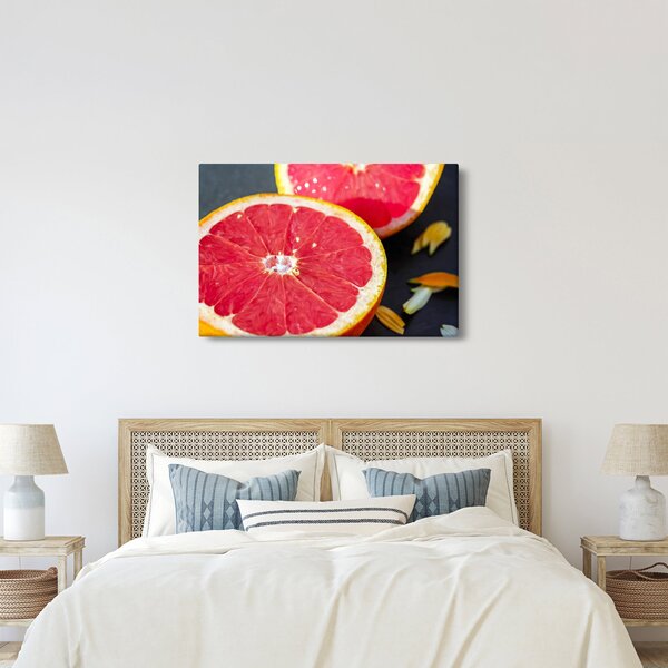 Szeletelt grapefruit képe (90x60 cm)