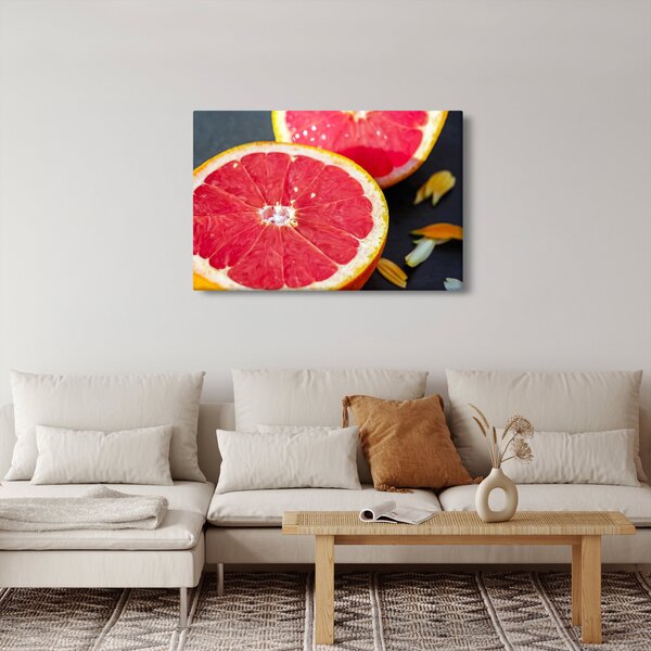 Szeletelt grapefruit képe (90x60 cm)