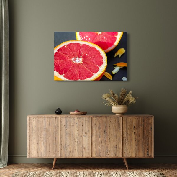 Szeletelt grapefruit képe (90x60 cm)