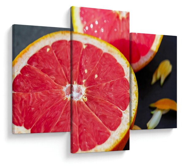 Szeletelt grapefruit képe (90x60 cm)