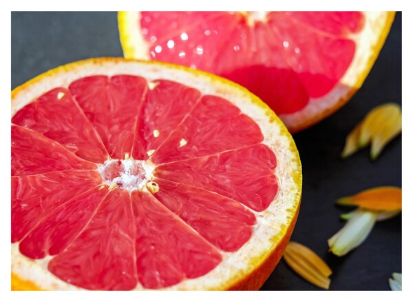 Szeletelt grapefruit képe (70x50 cm)