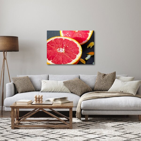 Szeletelt grapefruit képe (70x50 cm)