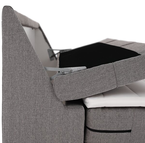 KONDELA Elektromos állítható ágy, boxspring, szürke, 120x200, GERONA NEW