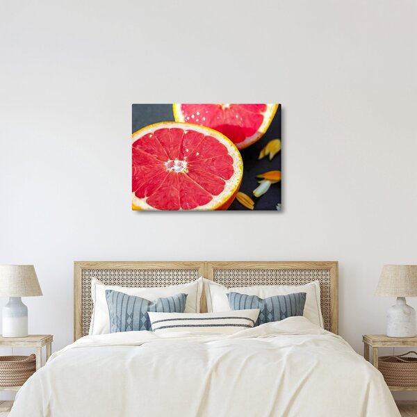 Szeletelt grapefruit képe (70x50 cm)