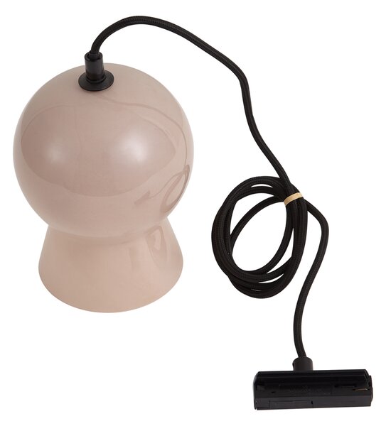Retro függőlámpa fekete bézs üveggel 1 fázisú sínrendszerhez - Iconic Bell