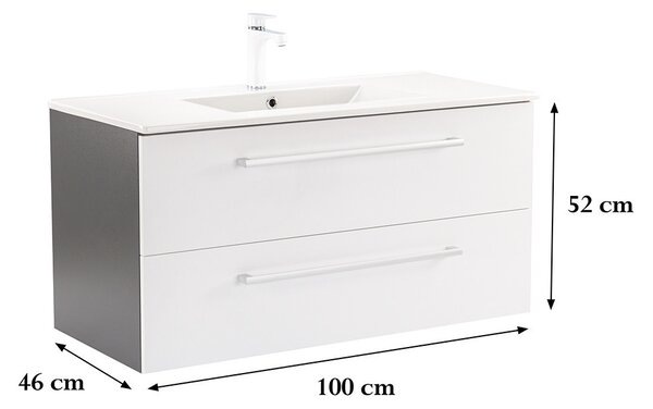 Vario Clam 100 alsó szekrény mosdóval