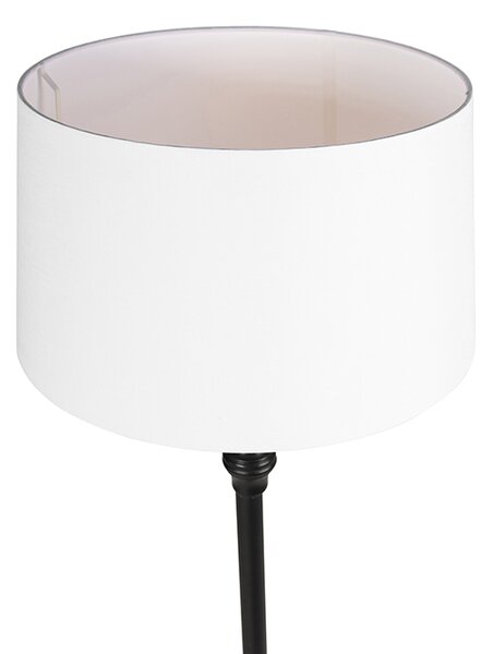 Állólámpa fekete vászon árnyékolóval fehér 45 cm - Classico