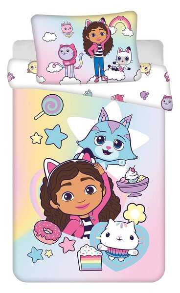 Pamut gyerek ágyneműhuzat babaágyhoz 100x135 cm Gabby's Dollhouse "Sugar Dream" – Jerry Fabrics