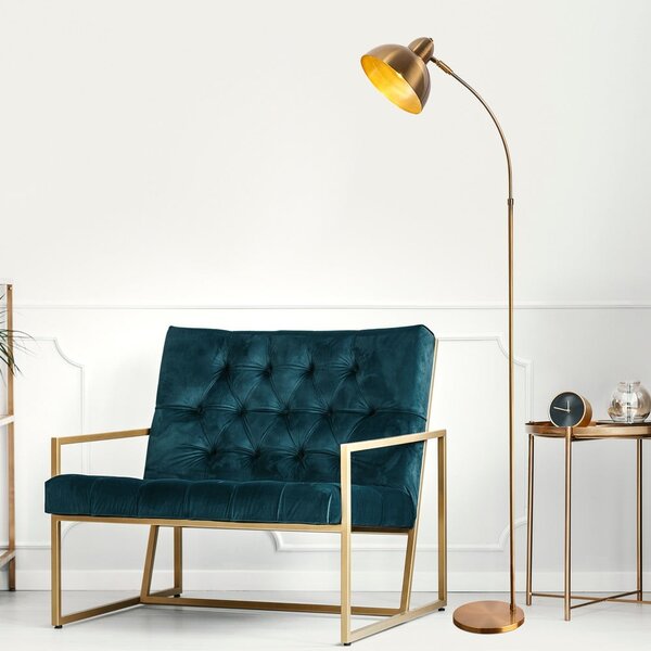 Sárgaréz színű állólámpa fém búrával (magasság 162 cm) Marzeo – Opviq lights