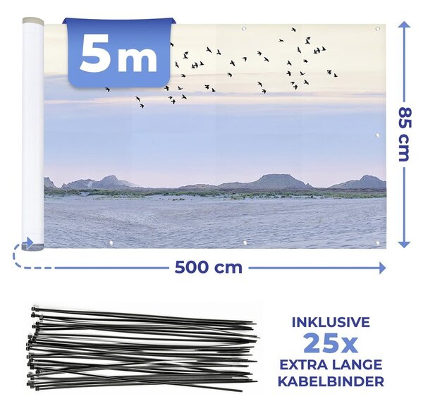 Műanyag belátásgátló erkélyre 500x85 cm North Sea Coast – Maximex