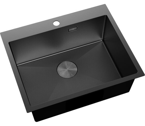 Mexen Solix, 1 rekeszes rozsdamentes mosogató 600 x 500 mm, fekete, méhsejtmintás, 6408601000-70HC