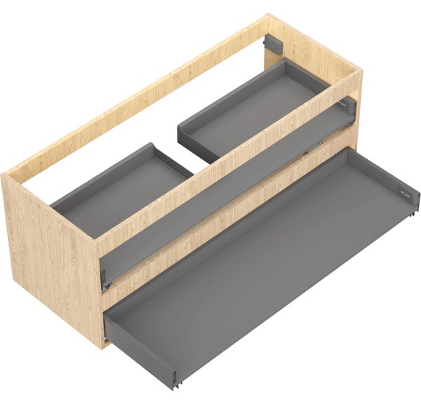 Mexen Box-A, fali szekrény 120 cm, 2 fiók, tölgyfa, 91AX0-1200-470-2-81