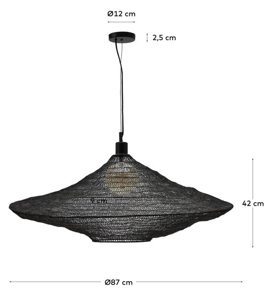 Fekete függőlámpa ø 87 cm Makai – Kave Home