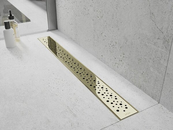 Mexen Flat M12 rozsdamentes acél zuhanyfolyó 50 cm, arany, 1521050-15