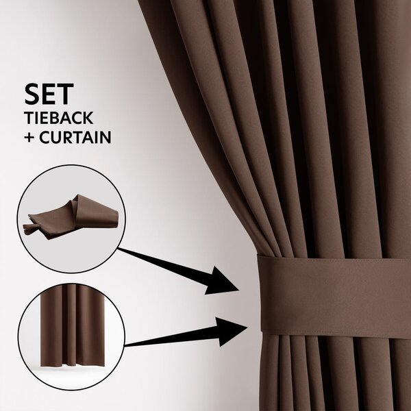 Barna dimout (részleges sötétítő) függöny 140x175 cm Kierra – Restilo