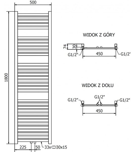 Mexen, Mexen Hades elektromos melegítő 1800 x 500 mm, 900 W, arany - W104-1800-500-2900-50