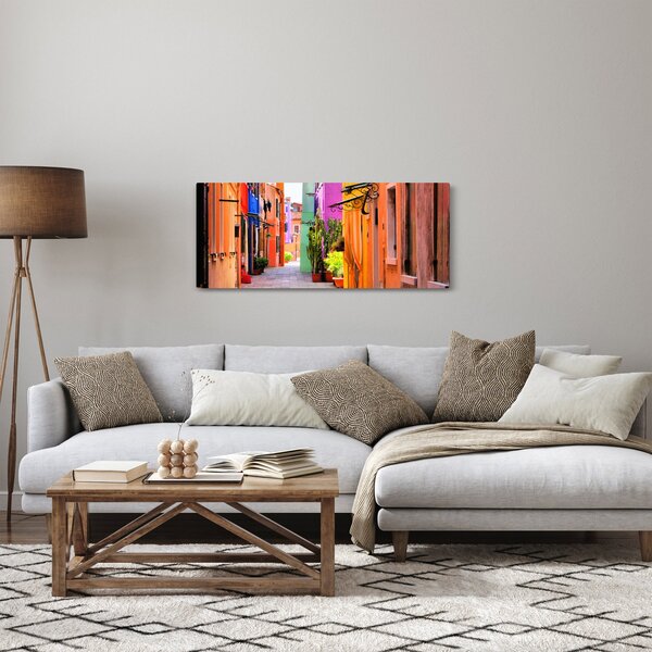 Színes olasz utca képe (120x50 cm)