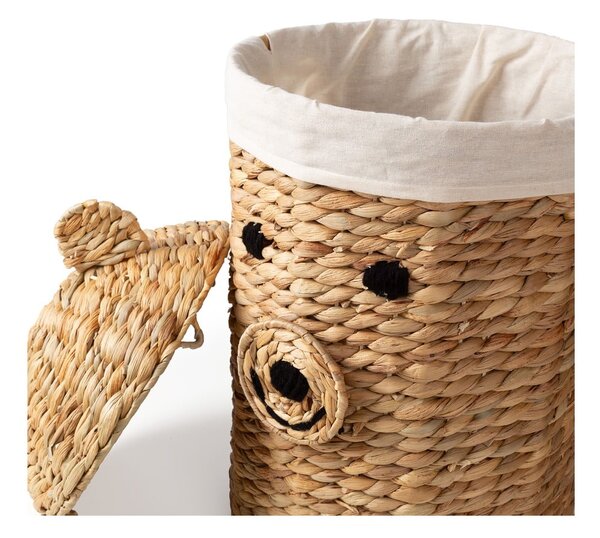 Natúr színű vízijácint játéktároló kosár ø 30x56 cm Bear – Compactor