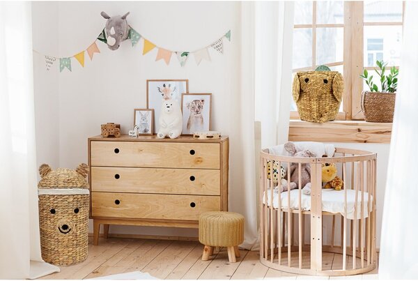 Natúr színű vízijácint játéktároló kosár ø 30x56 cm Bear – Compactor
