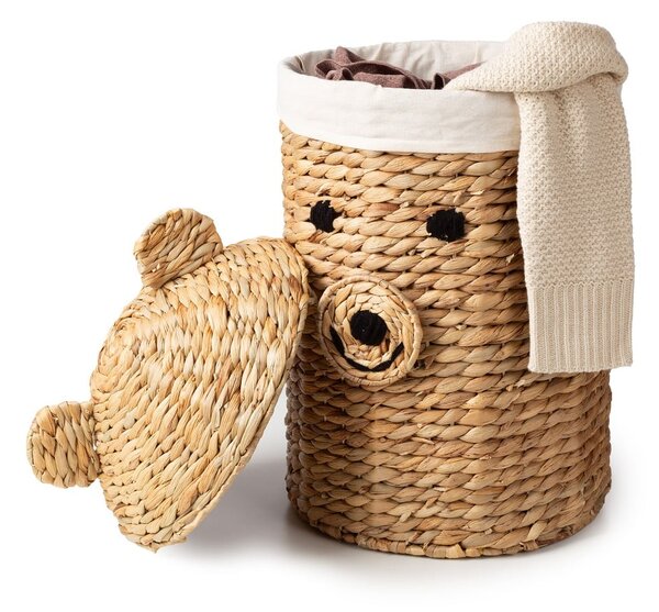 Natúr színű vízijácint játéktároló kosár ø 30x56 cm Bear – Compactor