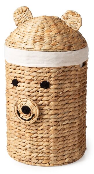 Natúr színű vízijácint játéktároló kosár ø 30x56 cm Bear – Compactor