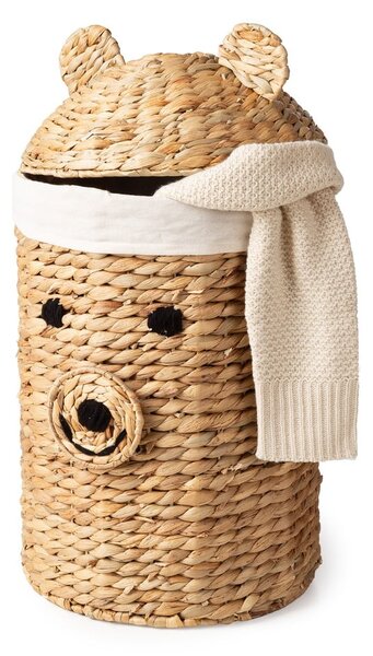 Natúr színű vízijácint játéktároló kosár ø 30x56 cm Bear – Compactor