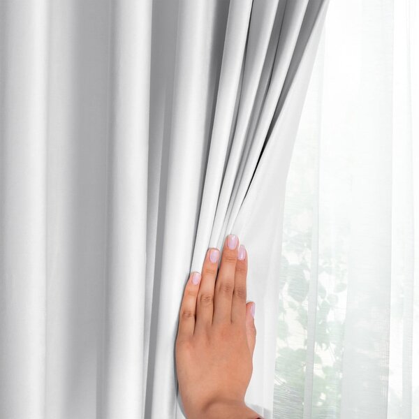 Fehér bársony dimout (részleges sötétítő) függöny 140x245 cm Pleat – Restilo