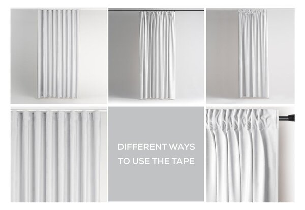 Fehér bársony dimout (részleges sötétítő) függöny 140x245 cm Pleat – Restilo