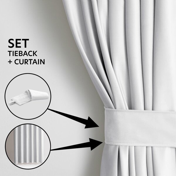 Fehér bársony dimout (részleges sötétítő) függöny 140x245 cm Pleat – Restilo
