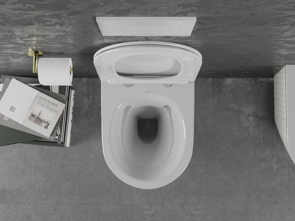 Mexen Lena, függő WC csésze 480x360x355 mm, fehér - arany mintás, 30224009