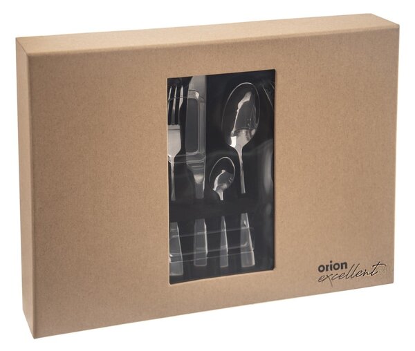 Ezüstszínű rozsdamentes acél evőeszköz készlet 24 db-os Mirror – Orion