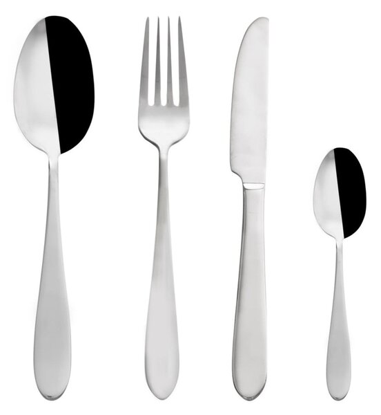 Ezüstszínű rozsdamentes acél evőeszköz készlet 24 db-os Mirror – Orion