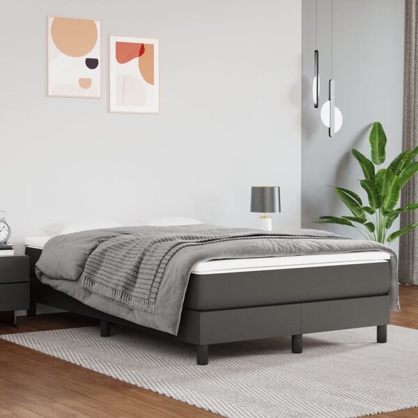 Szürke műbőr rugós ágy matraccal 120 x 200 cm