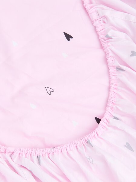 Sinsay - Szív mintás gumis lepedő - pasztellpink