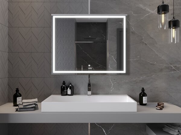 Mexen Miko, LED fürdoszobai tükör háttérvilágítással 100 x 80 cm, 6000K, páramentes, 9819-100-080-611-00