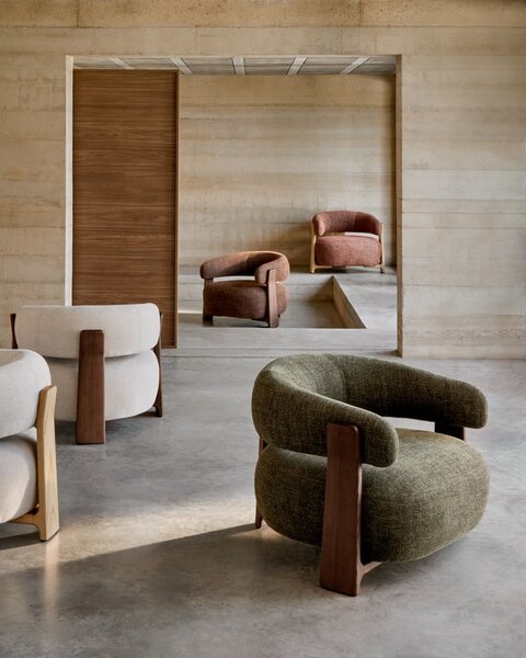 Bézs zsenília fotel Granite – Kave Home