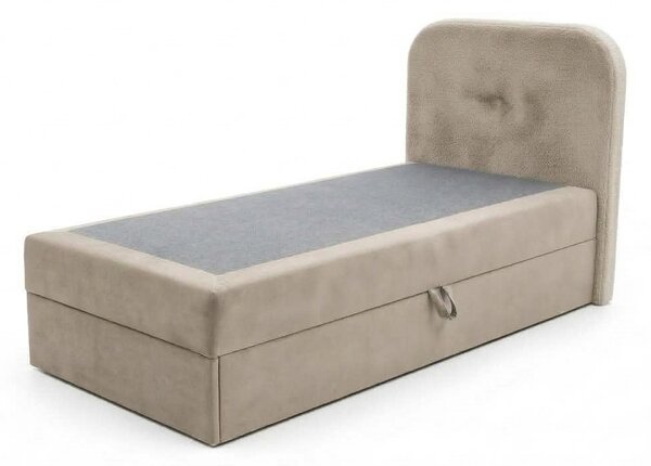Kárpitozott boxspring ágy FORENA 90x200 cm bézs Matrac: Bonell rugós matrac