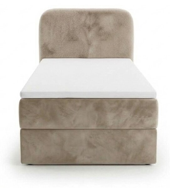 Kárpitozott boxspring ágy FORENA 90x200 cm bézs Matrac: Bonell rugós matrac