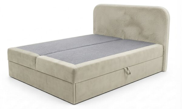 Kárpitozott boxspring ágy FORENA 140x200 cm krém színben Matrac: Bonell rugós matrac