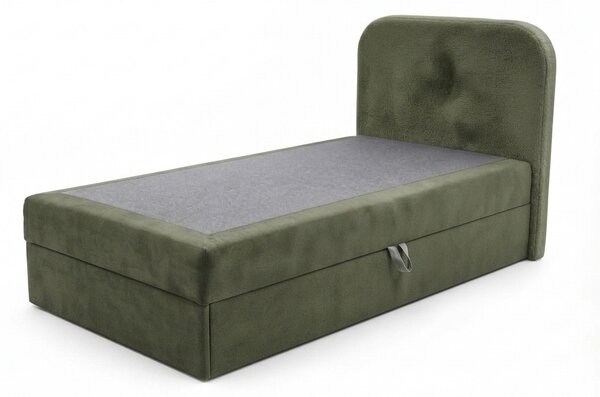 Kárpitozott boxspring ágy FORENA 90x200 cm sötétzöld Matrac: Bonell rugós matrac