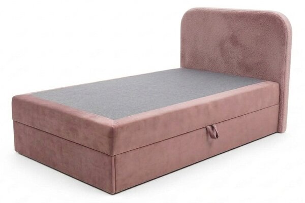 Kárpitozott boxspring ágy FORENA 90x200 cm óarany rózsaszínű Matrac: Bonell rugós matrac