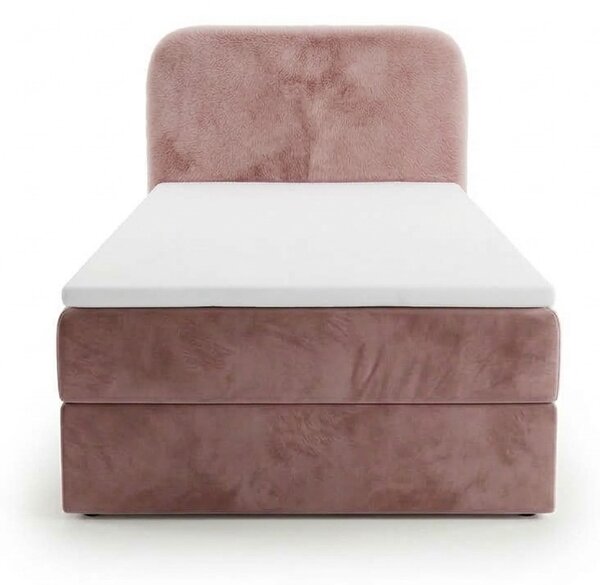 Kárpitozott boxspring ágy FORENA 90x200 cm óarany rózsaszínű Matrac: Bonell rugós matrac