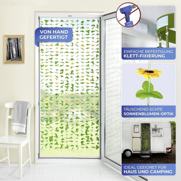Sárga-zöld függöny ajtóra 90x190 cm Sunflowers – Maximex