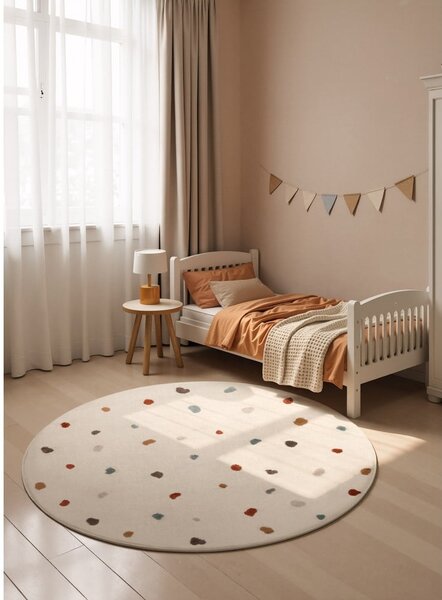 Krémszínű gyerek szőnyeg ø160 cm Funny Dots – Hanse Home