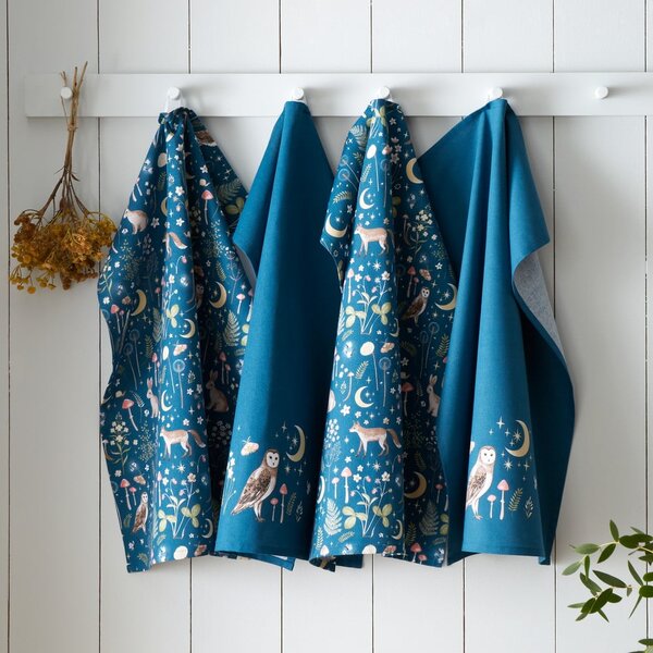 Pamut konyharuha szett 4 db-os 50x70 cm Enchanted Twilight Animals – Catherine Lansfield