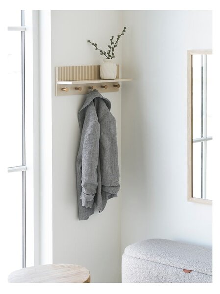 Bézs fali fogas polccal 50 cm Rocca – House Nordic