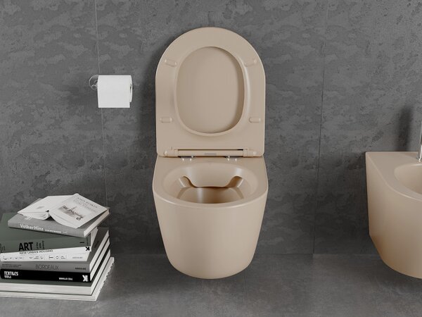 Mexen Lena, függő wc csésze 480x360x355 mm, lassan leeső ülőfelülettel, cappuccino matt, 30224064